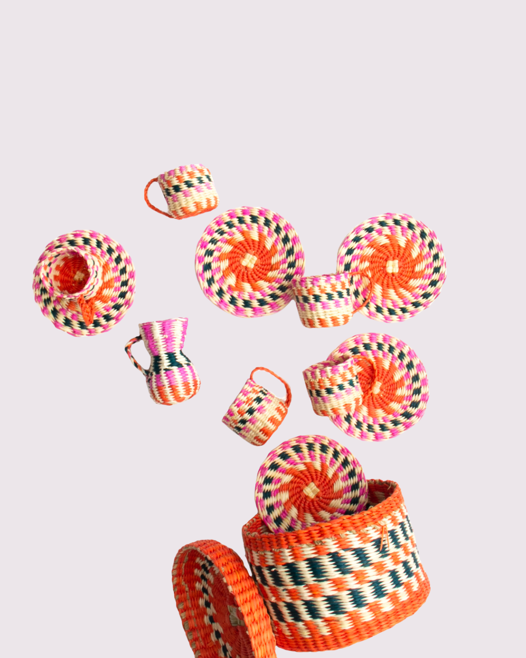 Sticks Orange & Teal Tea Set