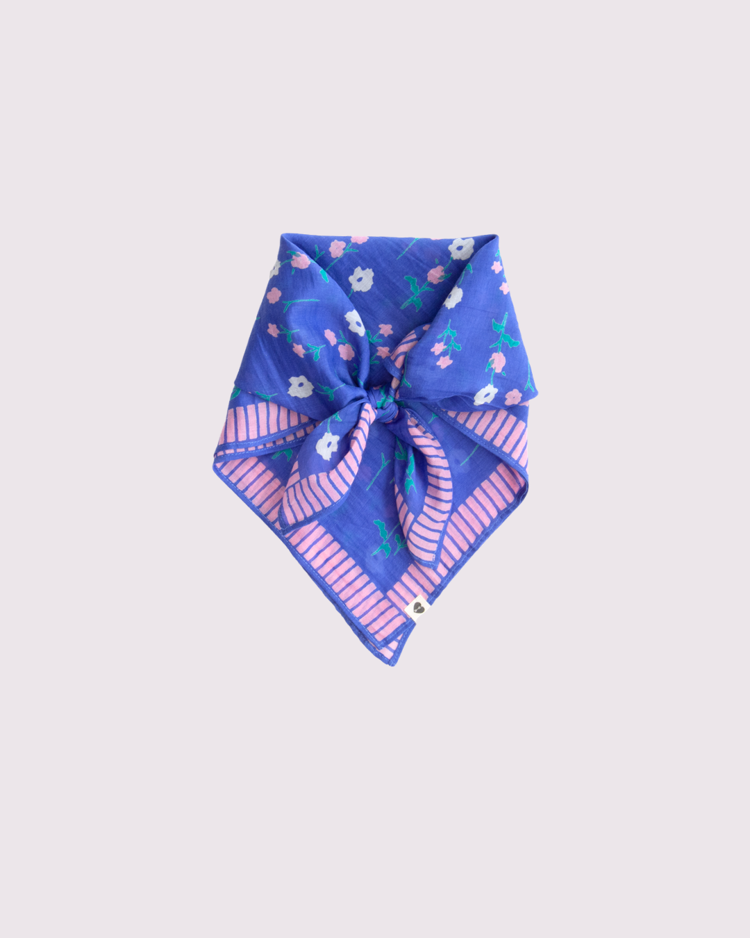 Floral Block Print Bandana-Red