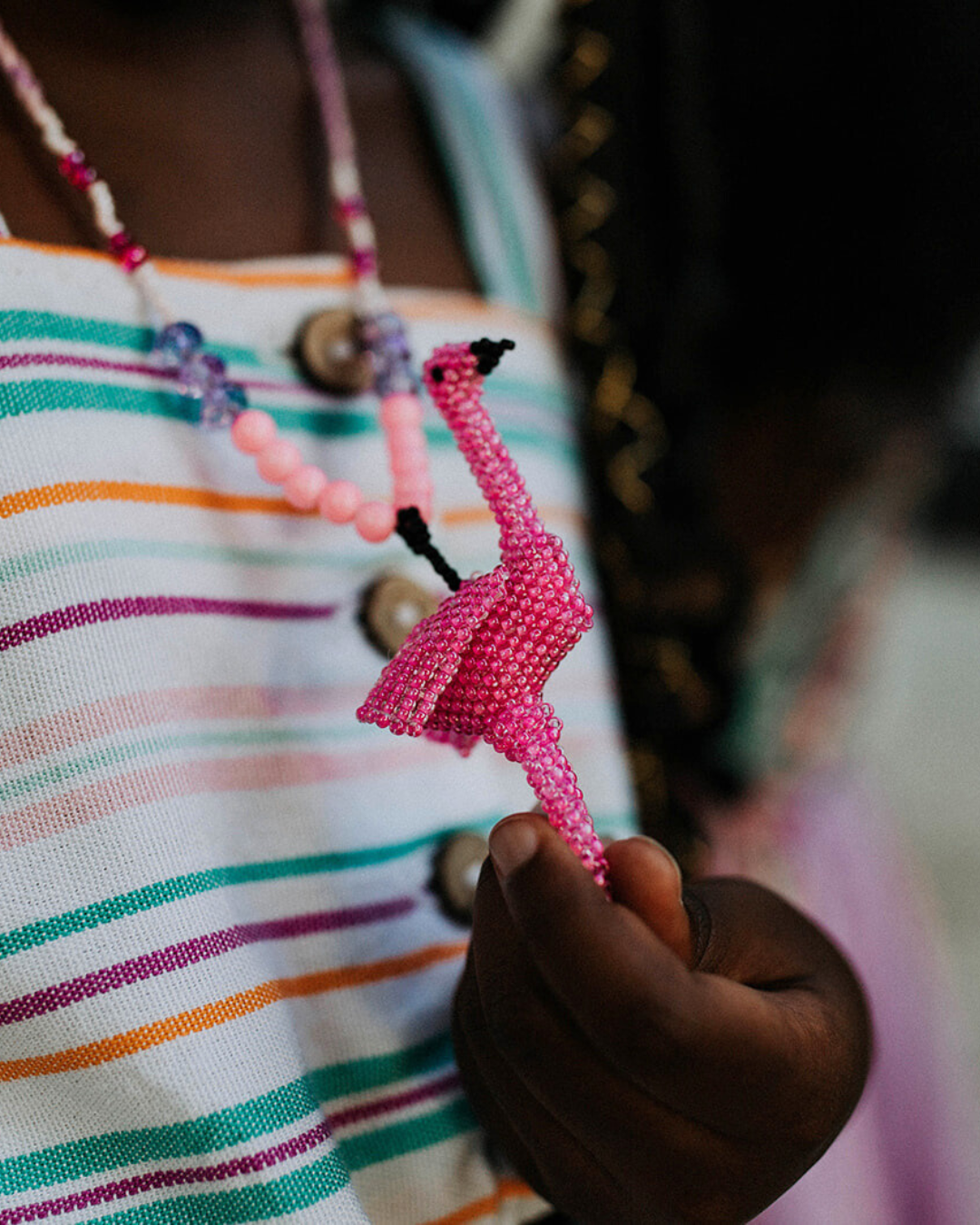Sticks Flamingo Figure Necklace