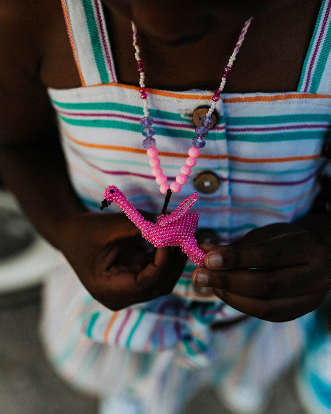 Sticks Flamingo Figure Necklace