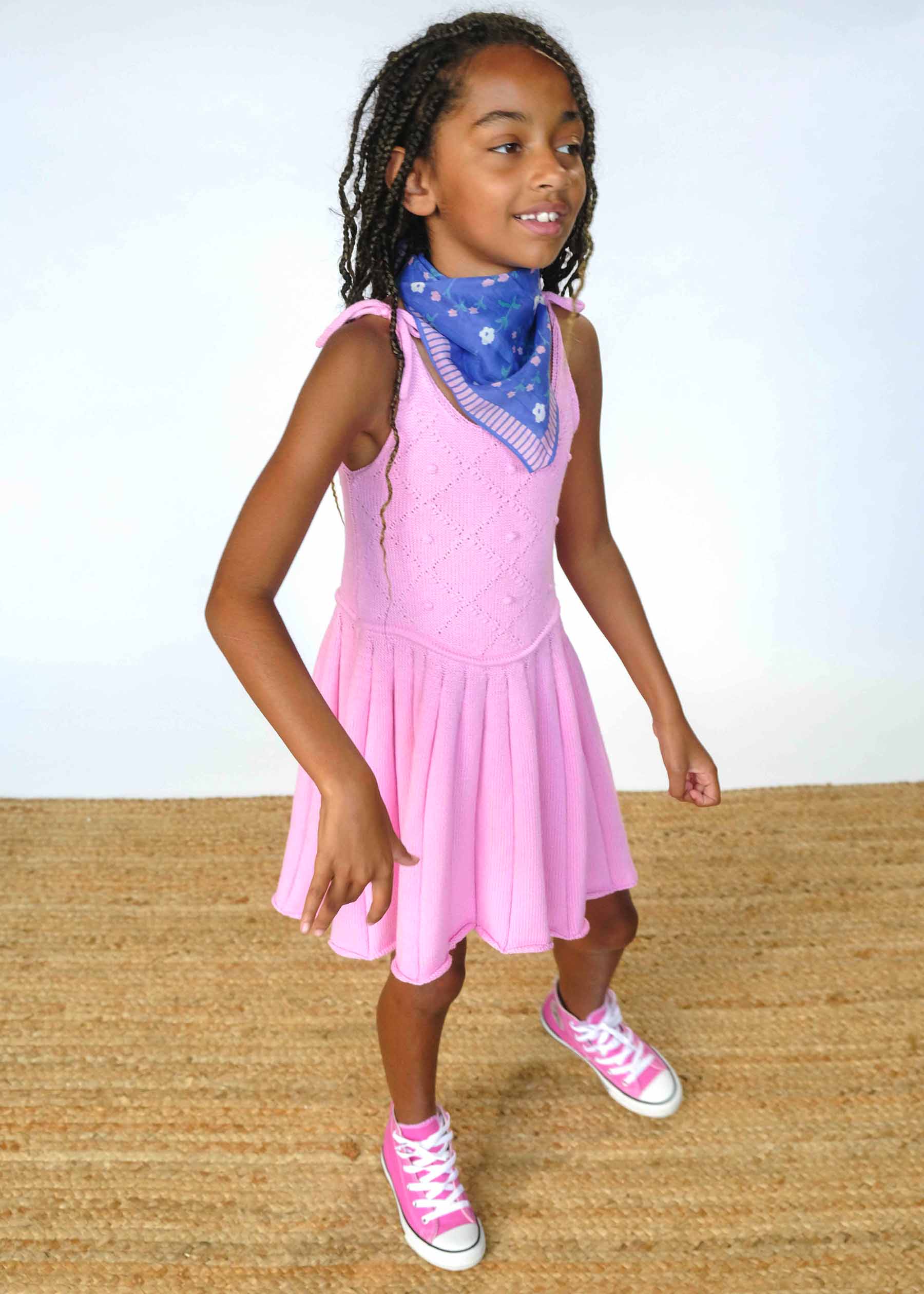 Floral Block Printed Bandana- Blue