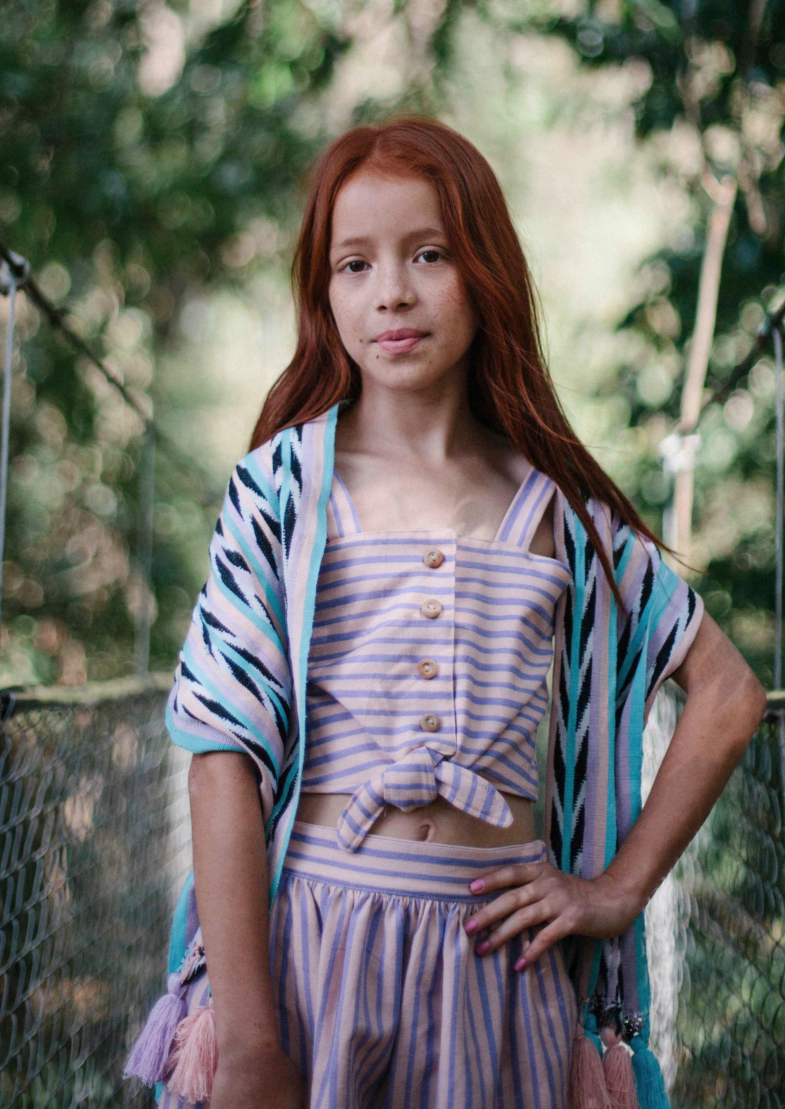 Stripe Tie Top & Skirt Set